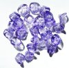25 9mm Transparent Light Tanzanite Three Petal Flower Drop Beads